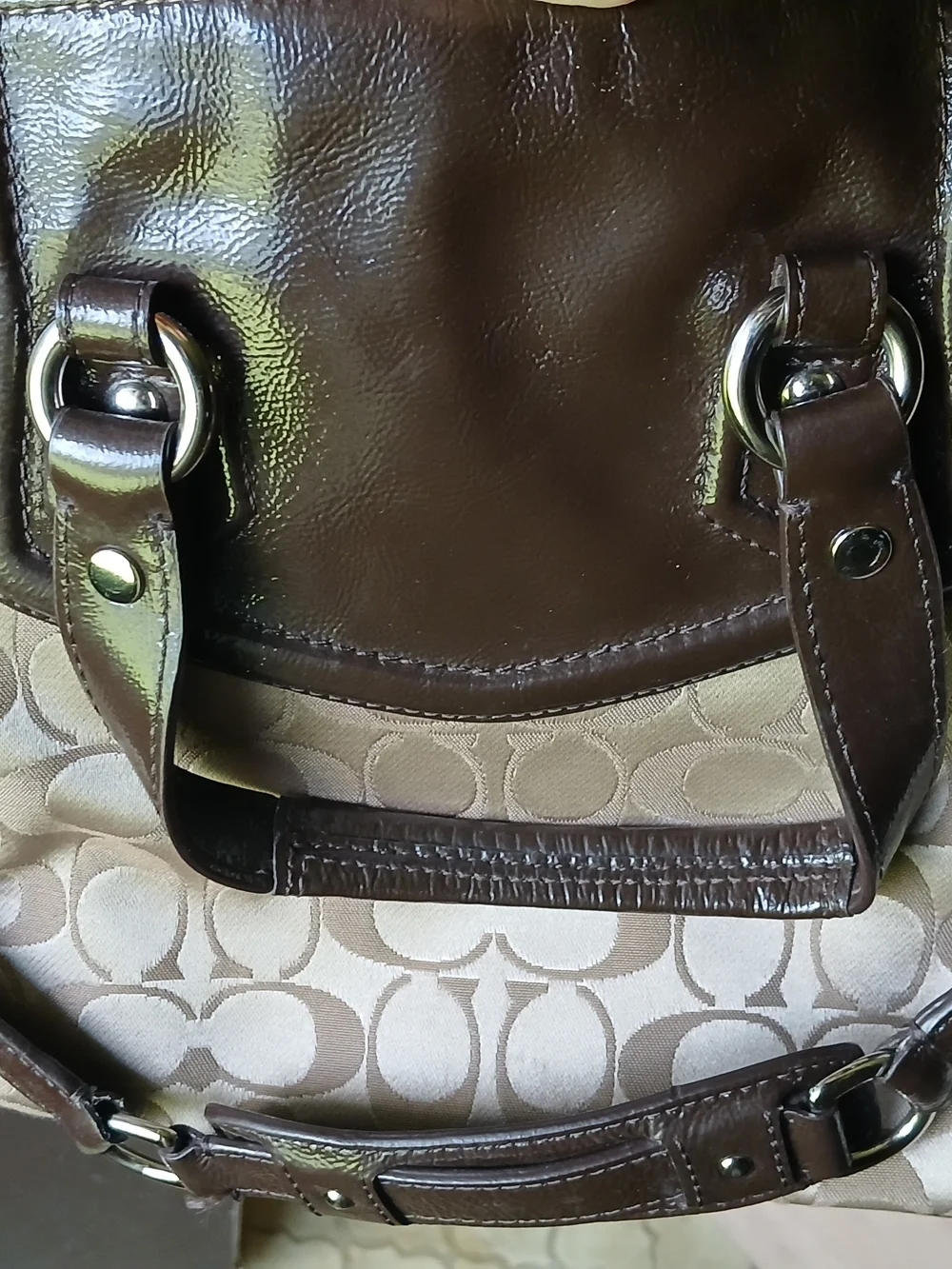 Coach Signature Canvas Tote in Beige and Brown